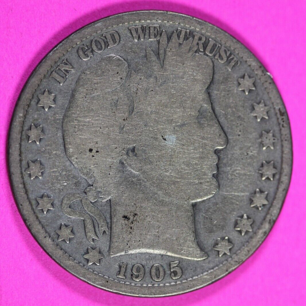 1905 S Barber Liberty Half Dollar Scarce Semi Key Date Coin San Francisco 274
