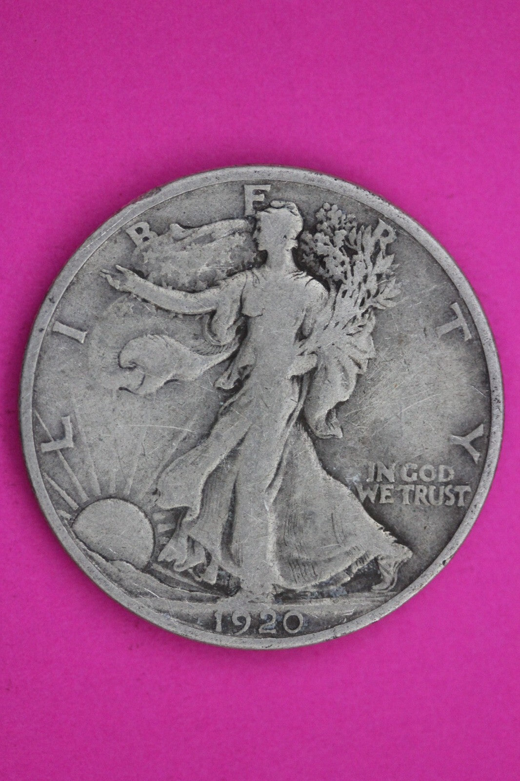 1920 S Walking Liberty Silver Half Dollar Guaranteed Authentic Genuine Coin 1164