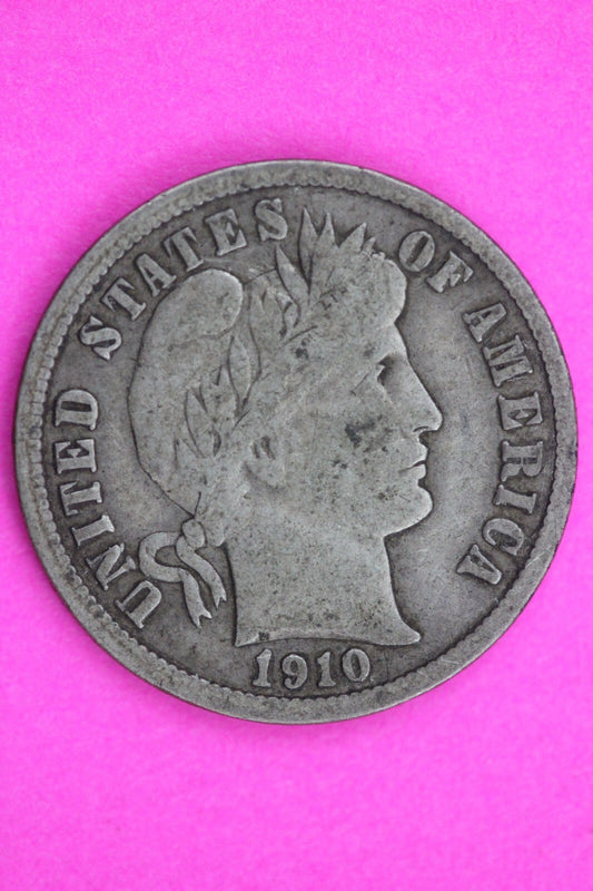 1910 S Barber Liberty Dime Scarce Semi Key Date Silver Coin Free Shipping 0080