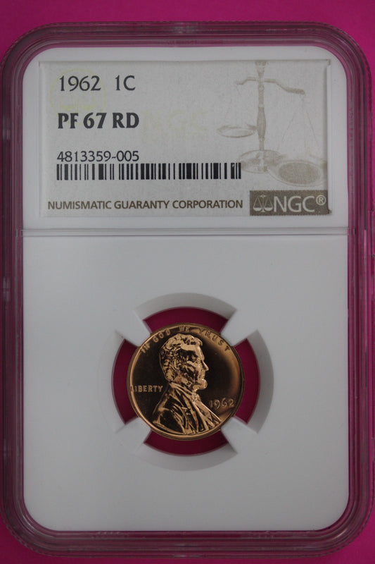 1962 PF 67 Red Lincoln Memorial Cent Proof Coin NGC certified Authentic Slab 305