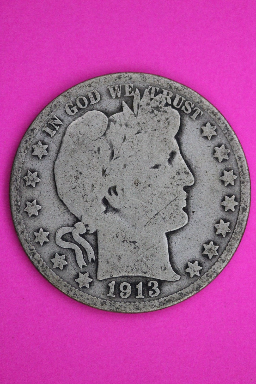 1913 P Barber Liberty Silver Half Dollar Guaranteed Authentic Genuine Coin 2276