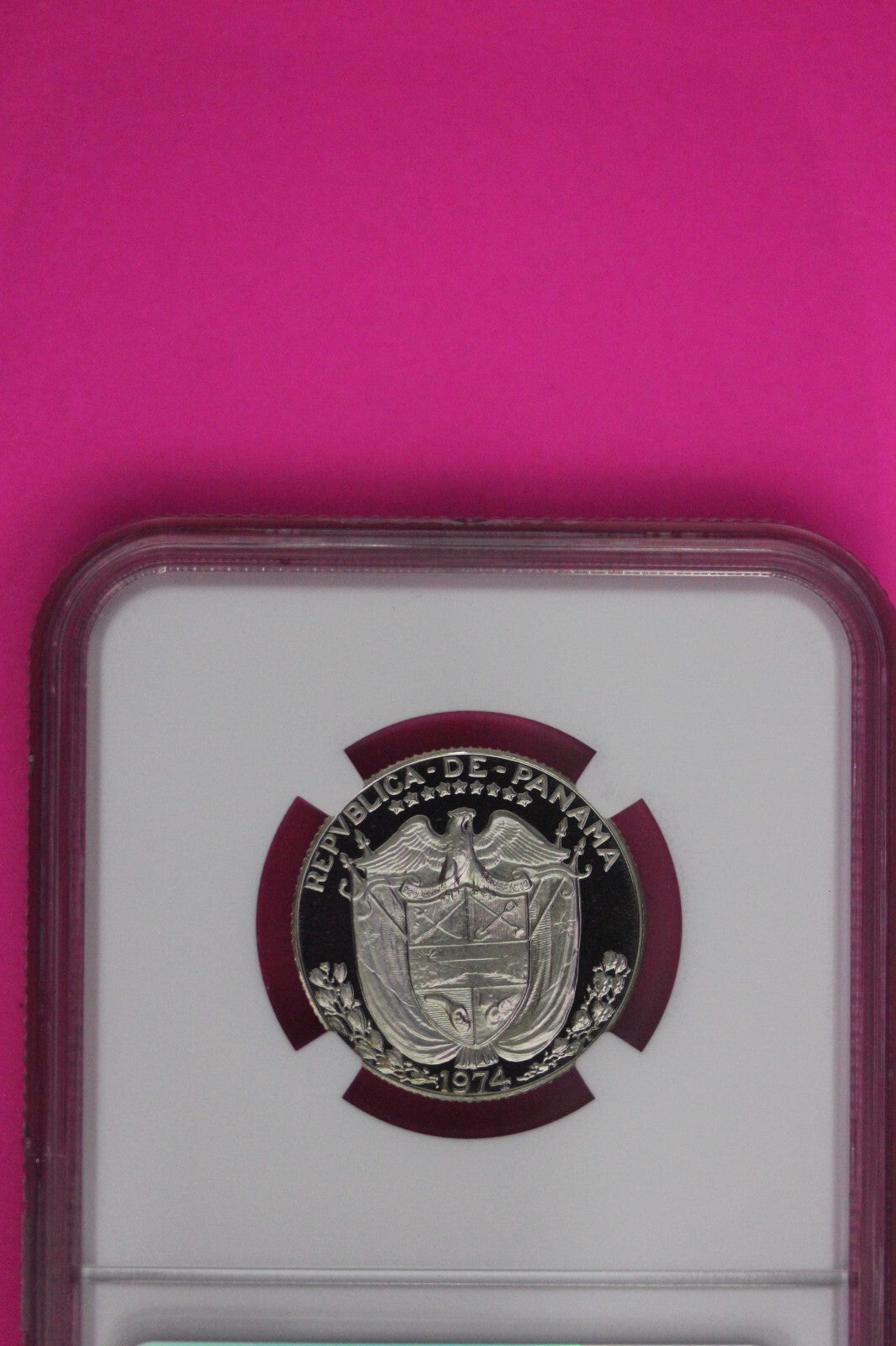 1974 Panama PF 68 Ultra Cameo Proof 1/4 Balboa NGC Graded Certified Slab 1027