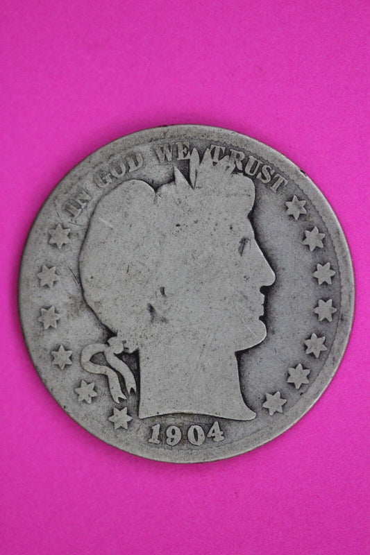 1904 S Barber Liberty Half Dollar Silver Coin Guaranteed Authentic Genuine 1493