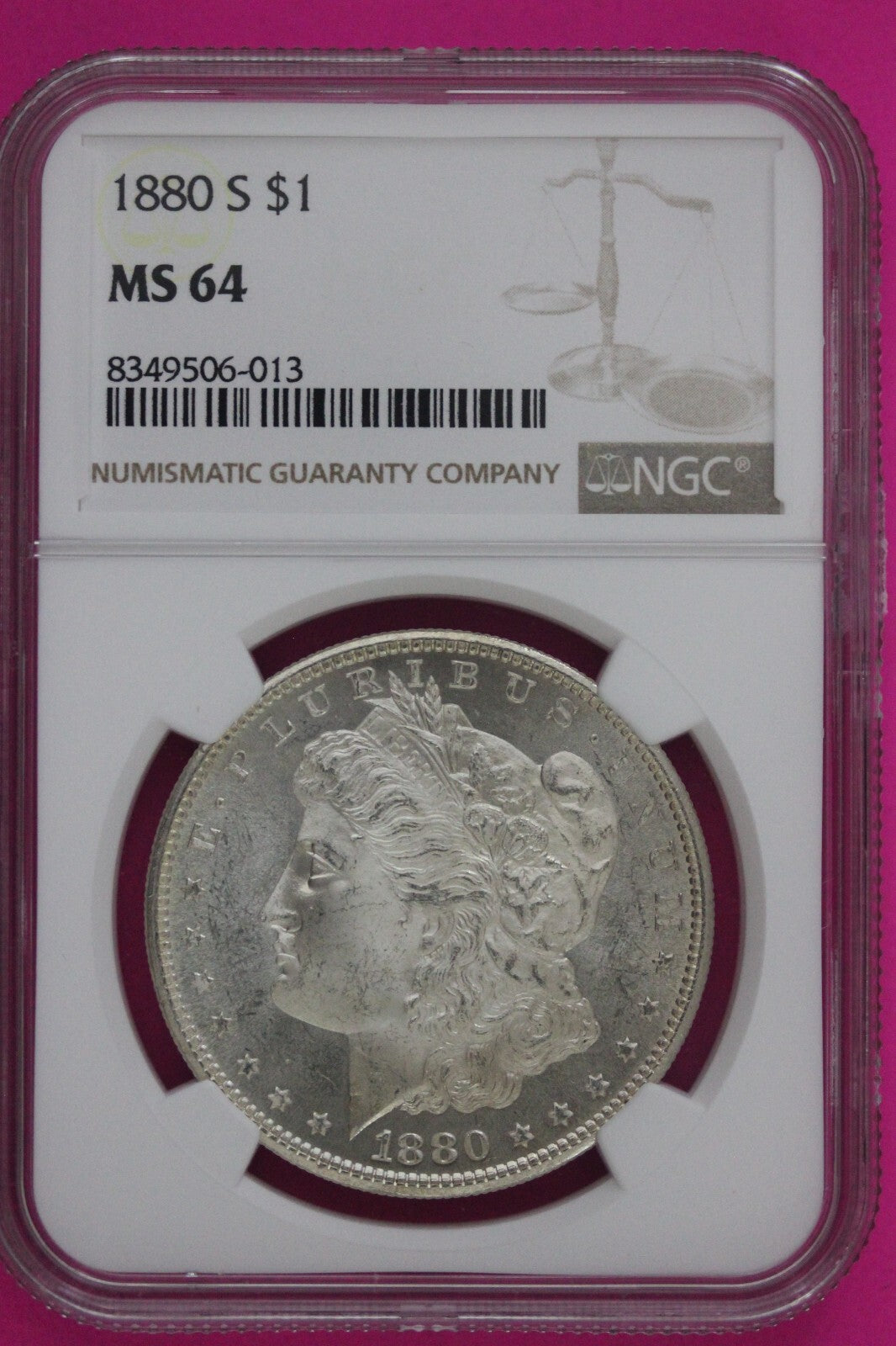 1880 S MS 64 Liberty Morgan Silver Dollar NGC Certified Graded Authentic 744