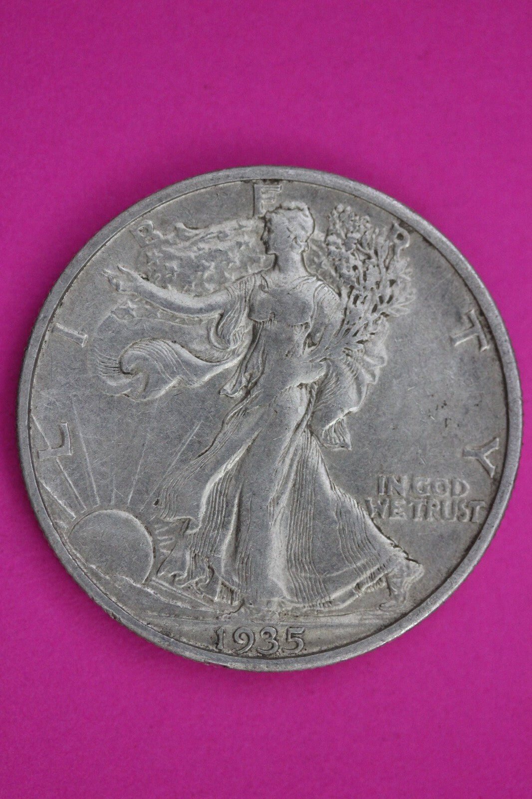 1935 D Walking Liberty Silver Half Dollar Guaranteed Authentic Genuine Coin 1125