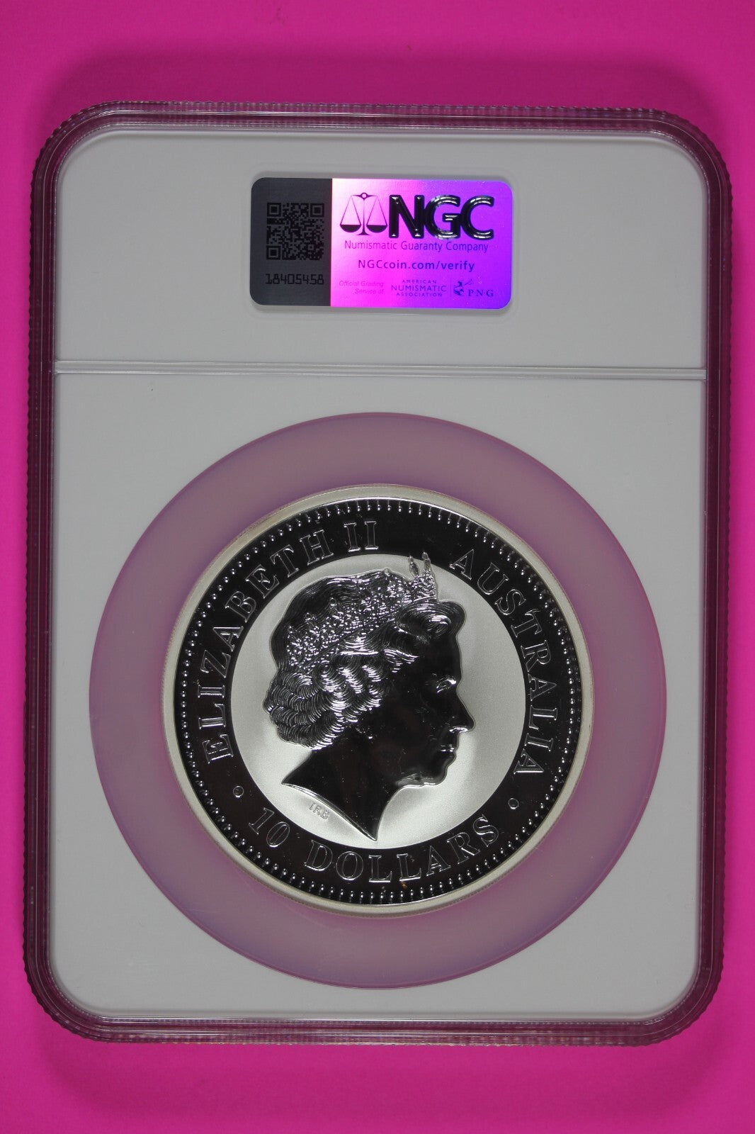 2004 MS 69 10 Ounces Silver Australia Year Of The Monkey .999 Fine NGC Slab 7014