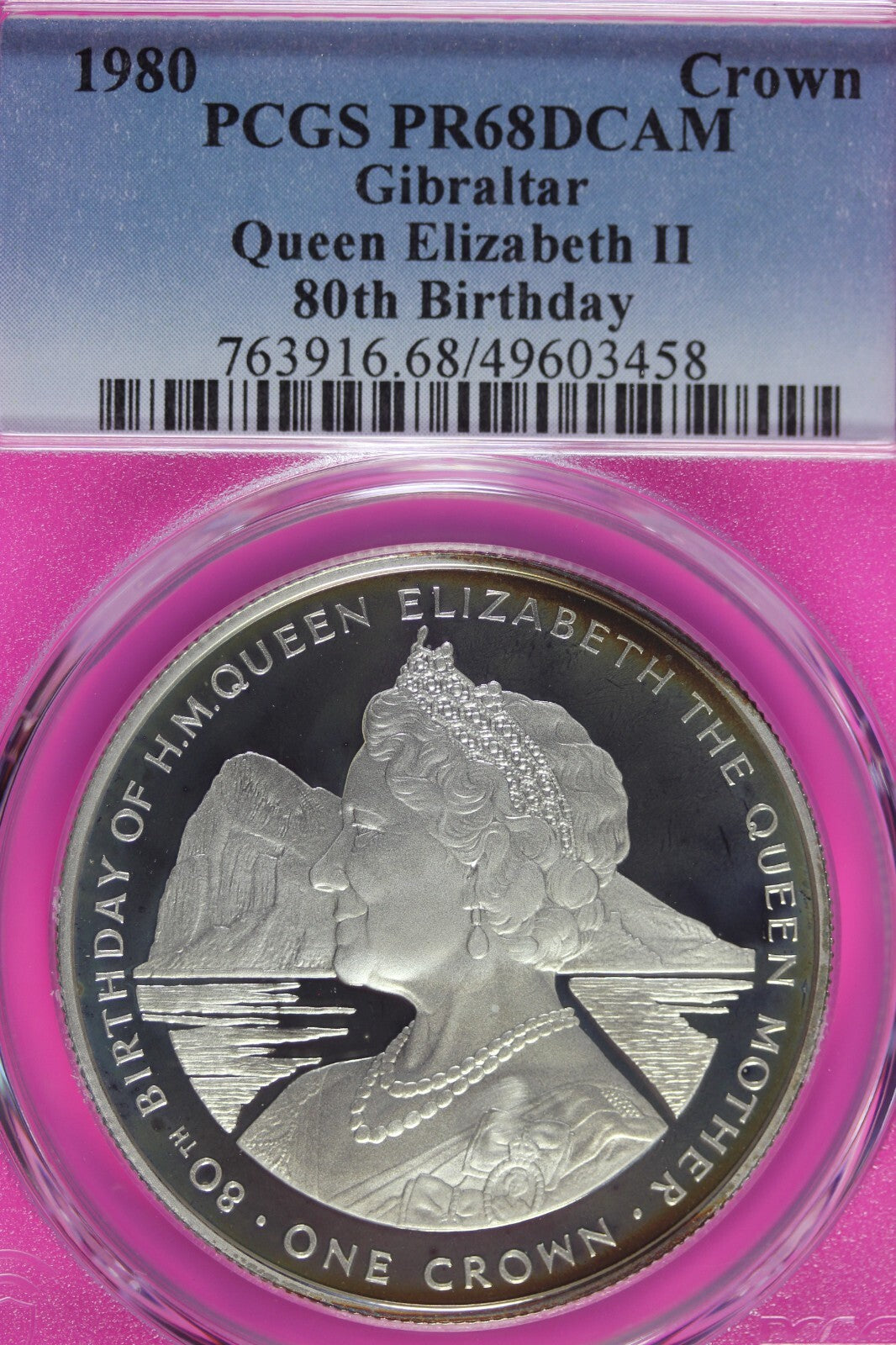 Toned 1980 PR 68 DCAM Crown Gibraltar  PCGS Queen Elizabeth 80th Birthday 521