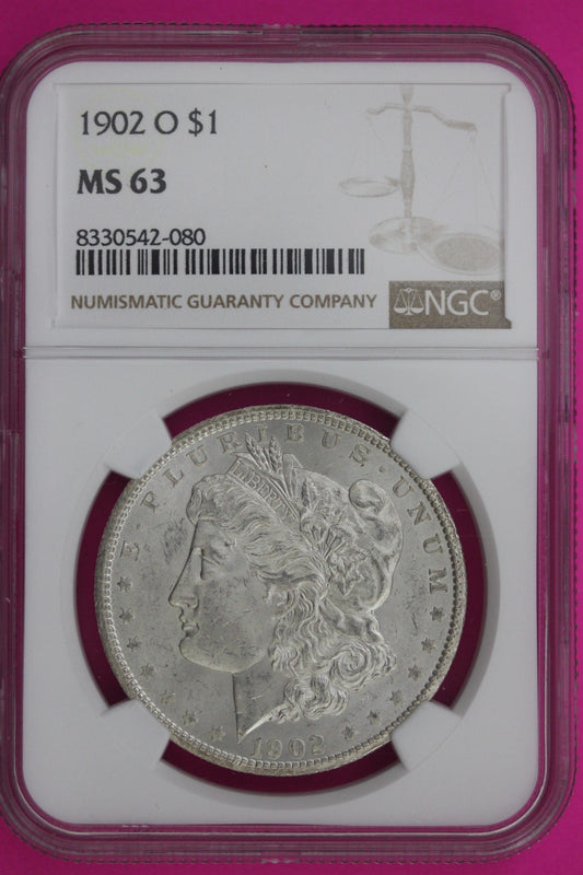1902 O MS 63 Liberty Morgan Silver Dollar NGC Certified Graded Authentic 1047
