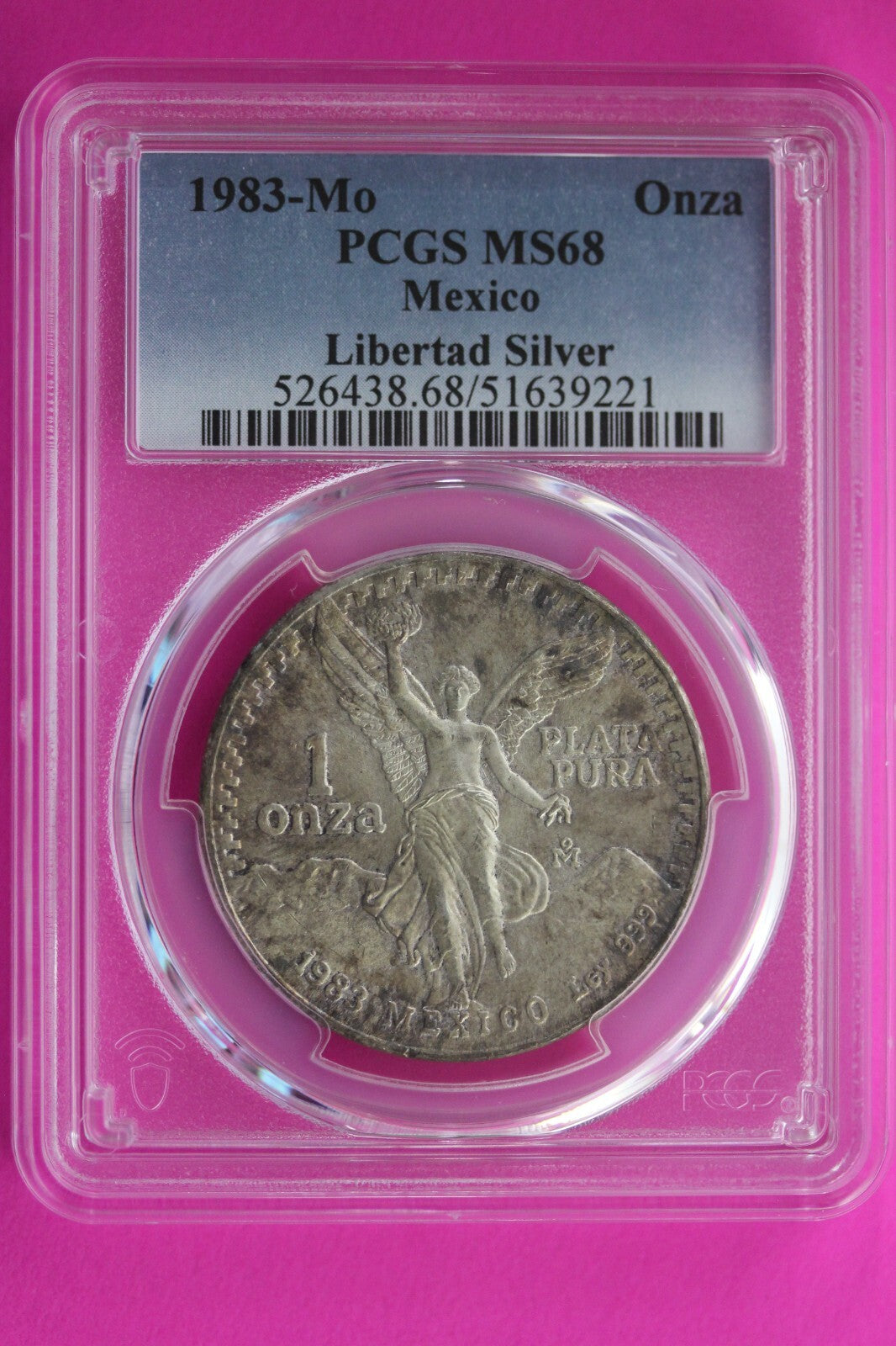 Toned 1983 MS 68 Libertad Mexico 1 OZ Silver Coin PCGS Certified Authentic 242