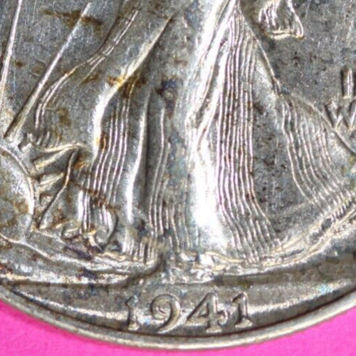 Toned High Grade 1941 S Walking Liberty Half Dollar Silver Coin Nice Colors 15