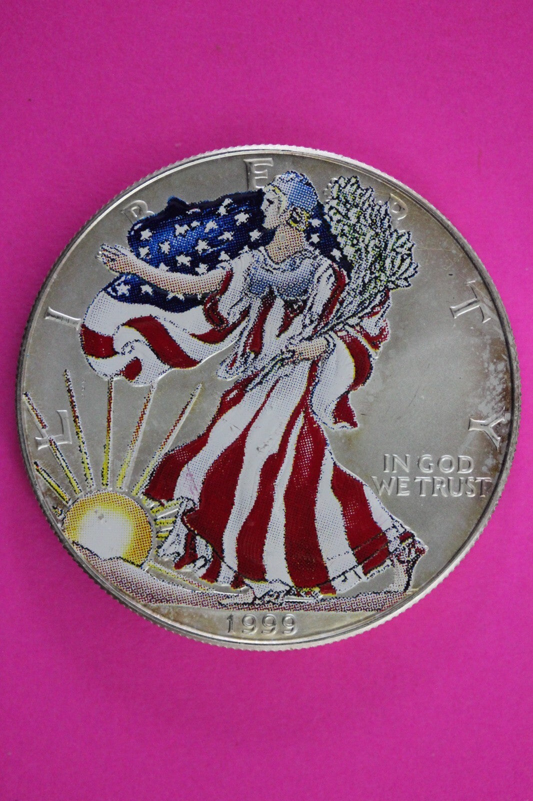 Colorized 1995 American Silver Eagle 1 Ounce .999 Fine Exact Coin Shown N0503