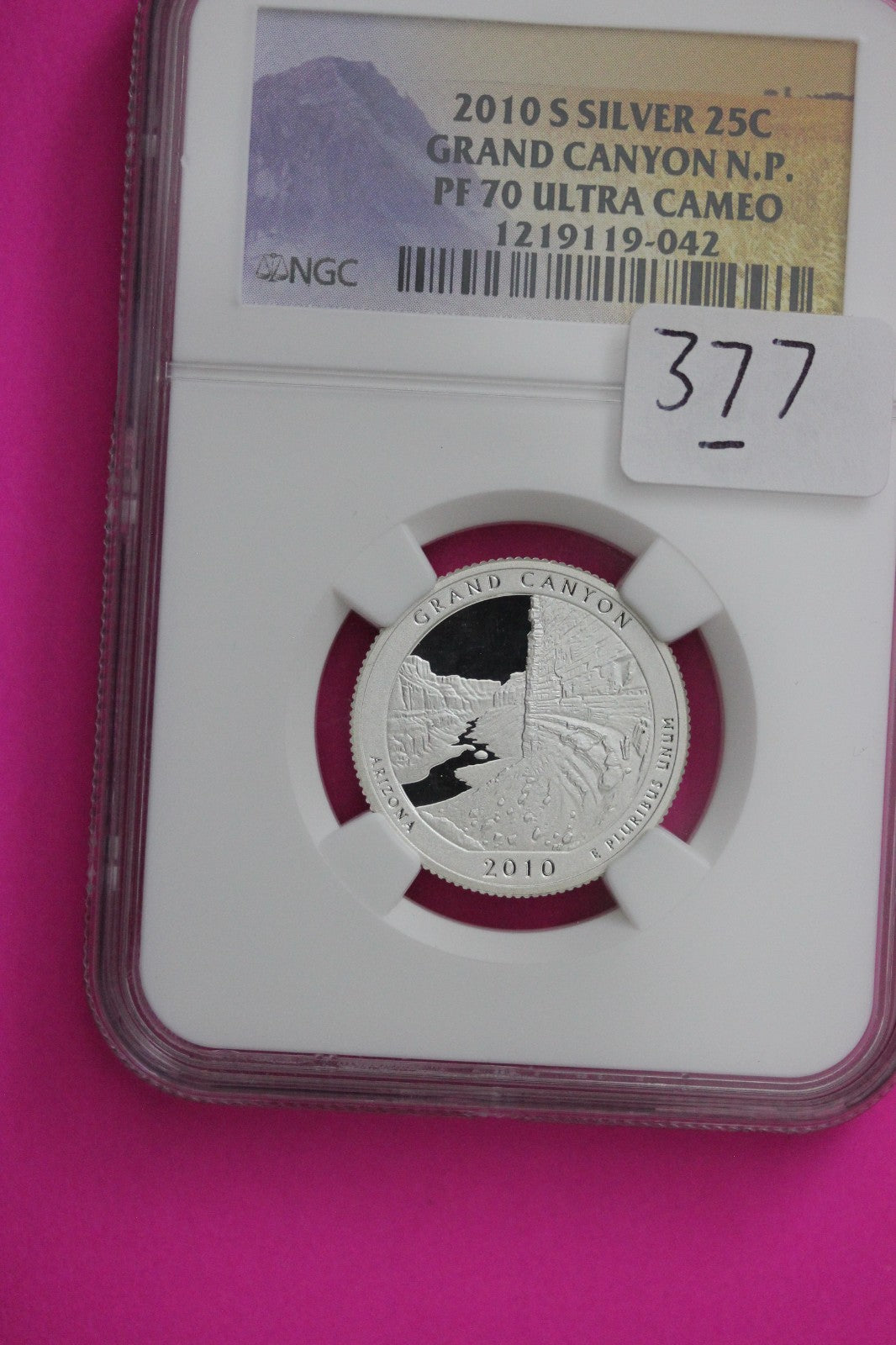 2010 S PF 70 Silver Quarter Grand Canyon Park ATB NGC Graded Certified Slab 377