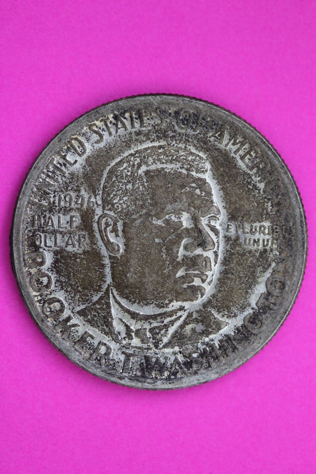 1946 Booker T Washington Commemorative Silver Half Dollar Coin Authentic 0798N