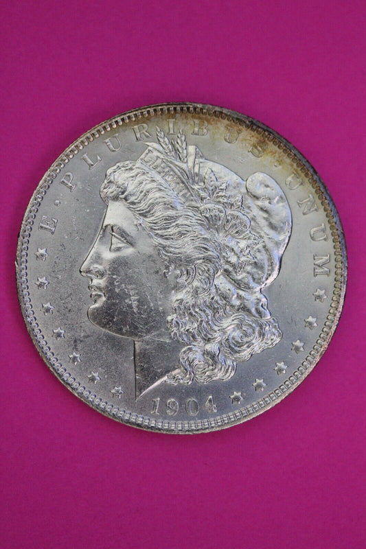 Toned High Grade 1904 O Fishhook Vam 4-B Morgan Liberty Silver Dollar Coin 185