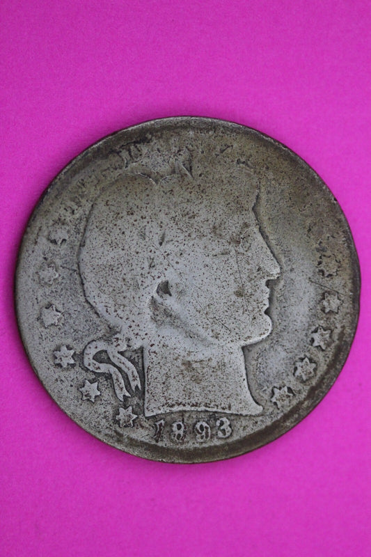 1893 O Barber Liberty Silver Half Dollar Guaranteed Authentic Key Date Coin 273N