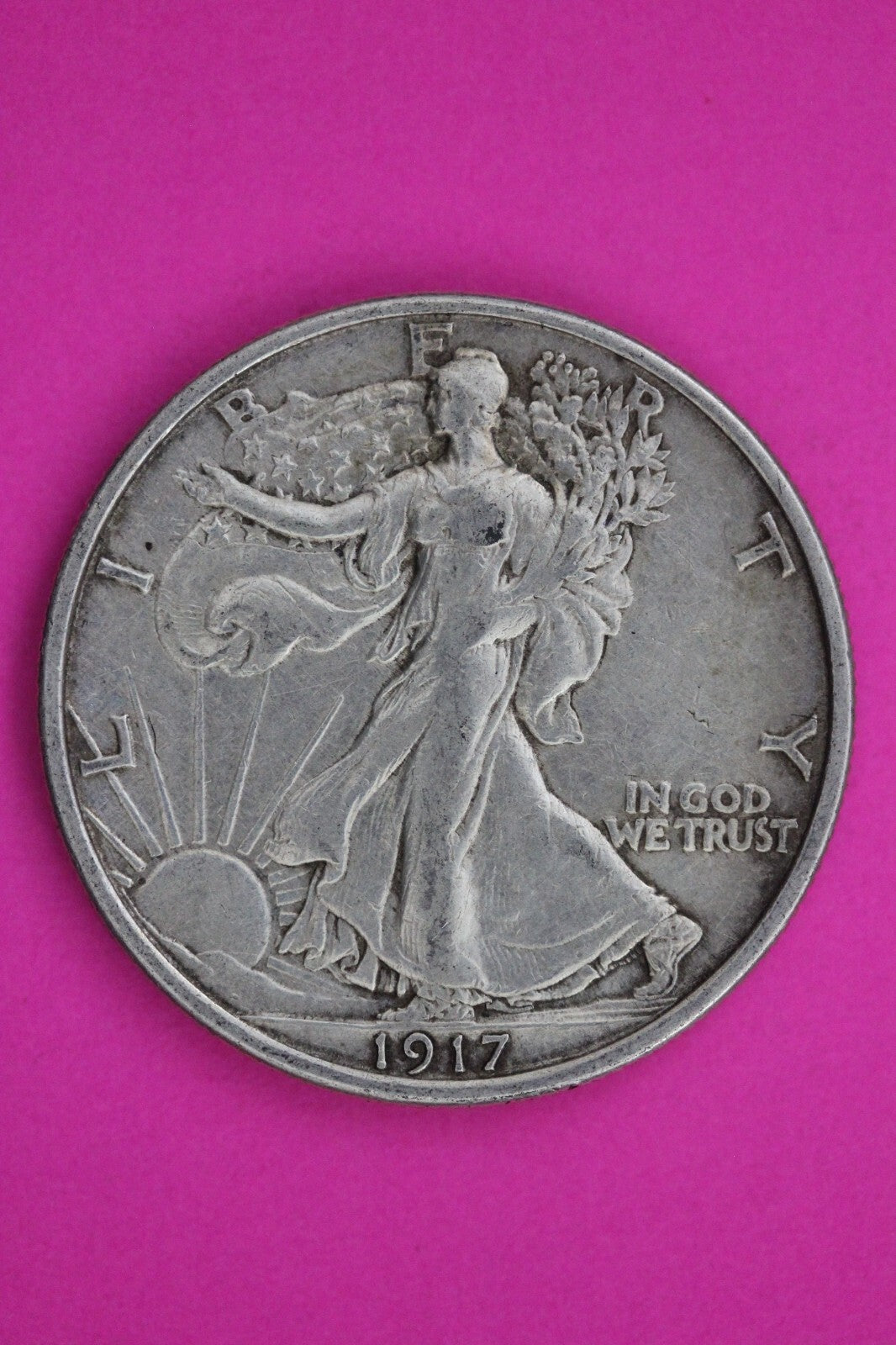 1917 P Walking Liberty Silver Half Dollar Guaranteed Authentic Genuine Coin 1407