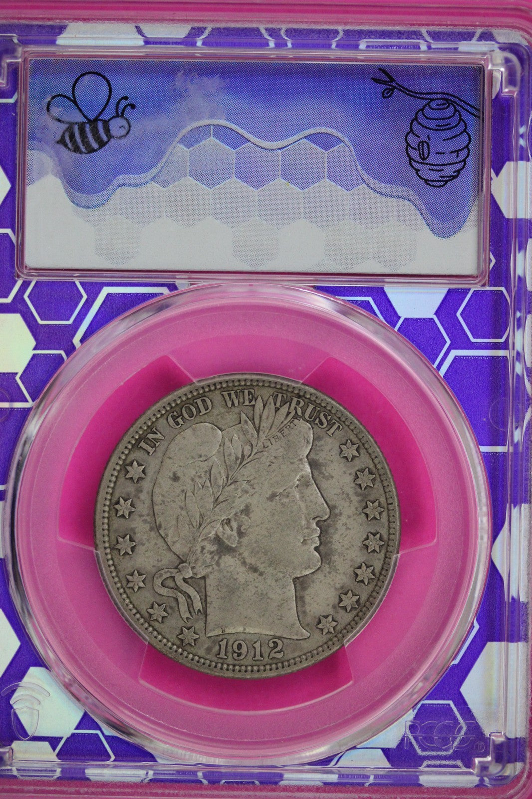 1912 D VF 30 Barber Liberty Half Dollar Silver Coin PCGS Trader Bea Label 946