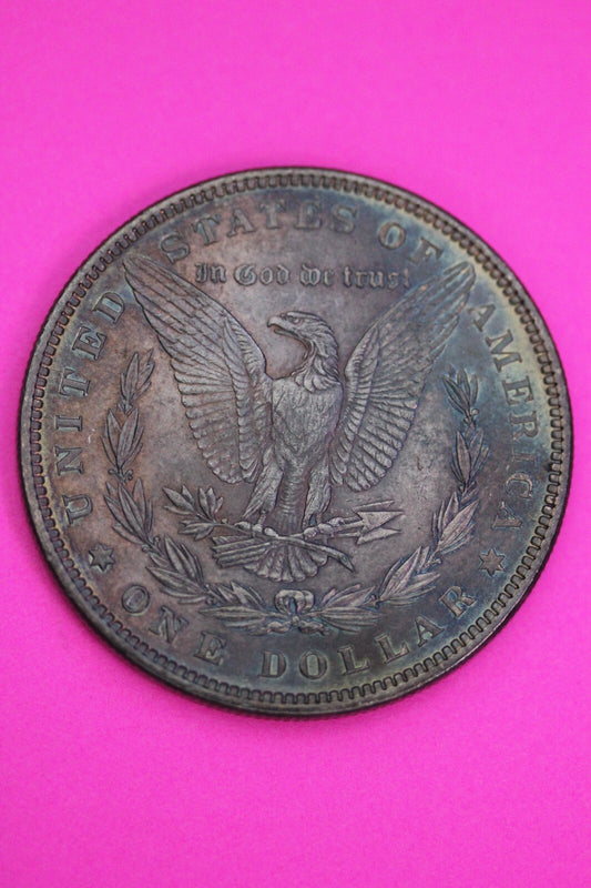 Rainbow Toned 1880 P Morgan Lady Liberty Silver Dollar Scarce Key Date Coin 374