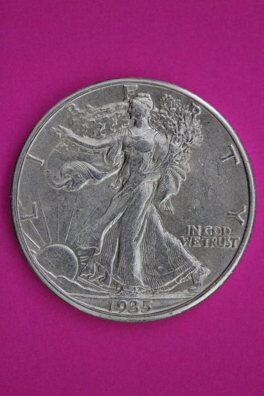 High Grade 1935 P Walking Liberty Silver Half Dollar Guaranteed Authentic 1341