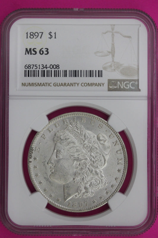 1897 P MS 63 Liberty Morgan Silver Dollar NGC Certified Graded Authentic 1115