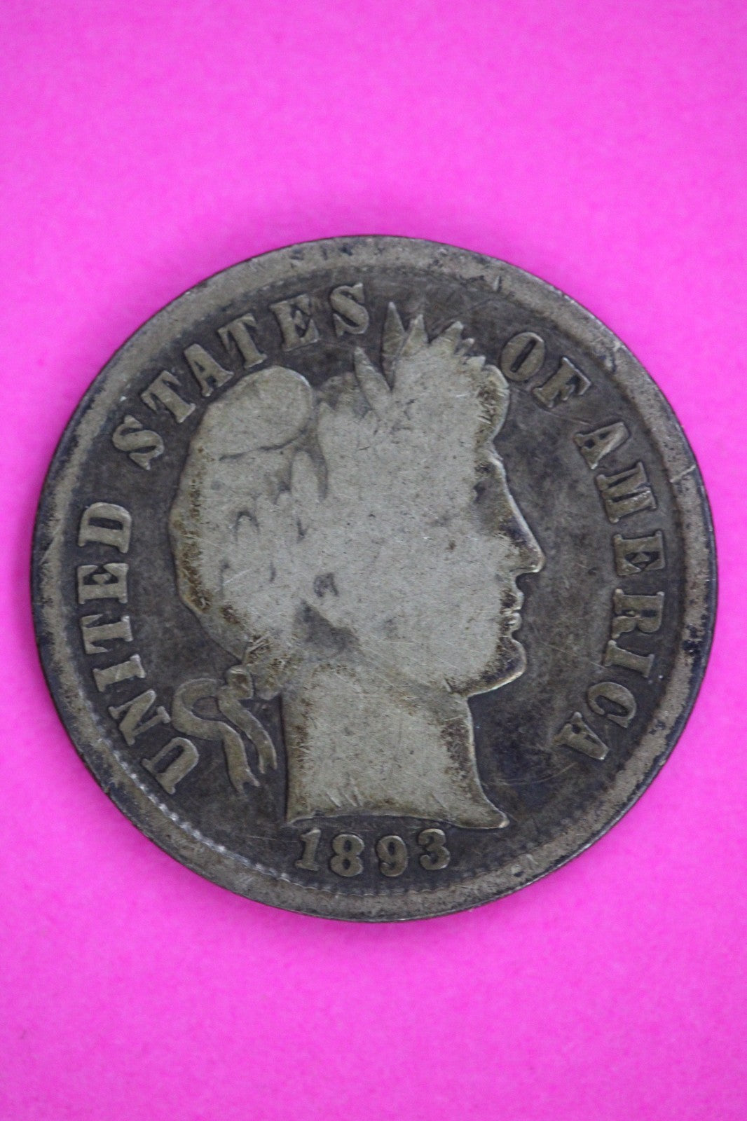 1893 S Barber Liberty Dime Silver Exact Coin Shown Authentic & Genuine 2834