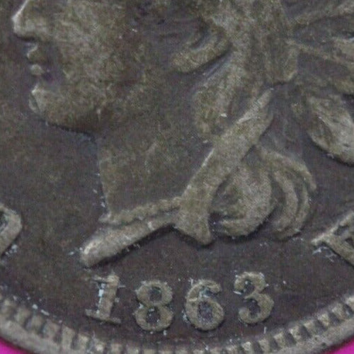 1863 Copper Nickel Indian Head Cent Penny Early Type Coin Exact Coin Pictured 54