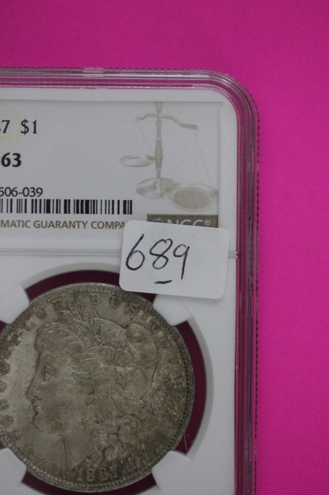 1887 P MS 63 Liberty Morgan Silver Dollar NGC Certified Graded Authentic 689