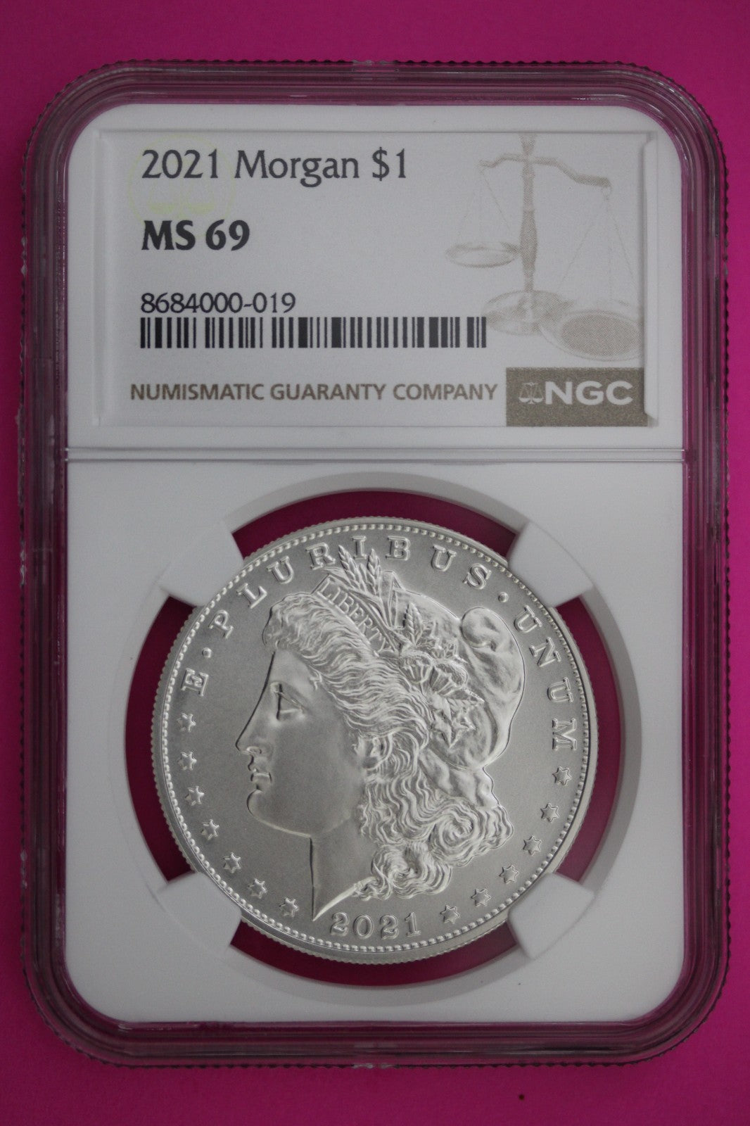2021 P MS 69 Morgan Silver Dollar NGC Authentic Certified Graded Coin  Slab 140