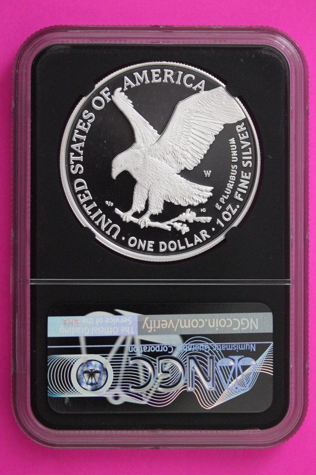 2021 W T2 PF 70 Proof DCAM Silver American Eagle NGC Gaudioso Signature 286