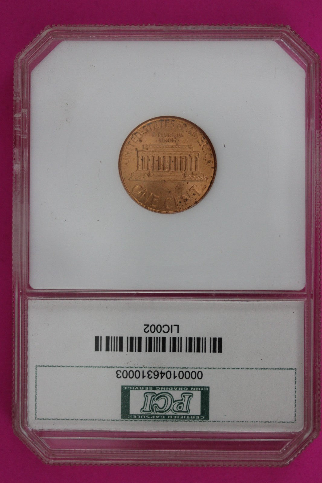 2000 P Type 2 Proof Die Reverse Red Spots Lincoln Memorial Cent Slab 1363