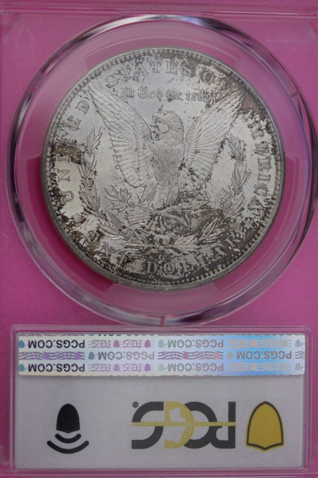Toned 1898 O MS 63 Morgan Liberty Silver Dollar PCGS Certified Slab 07