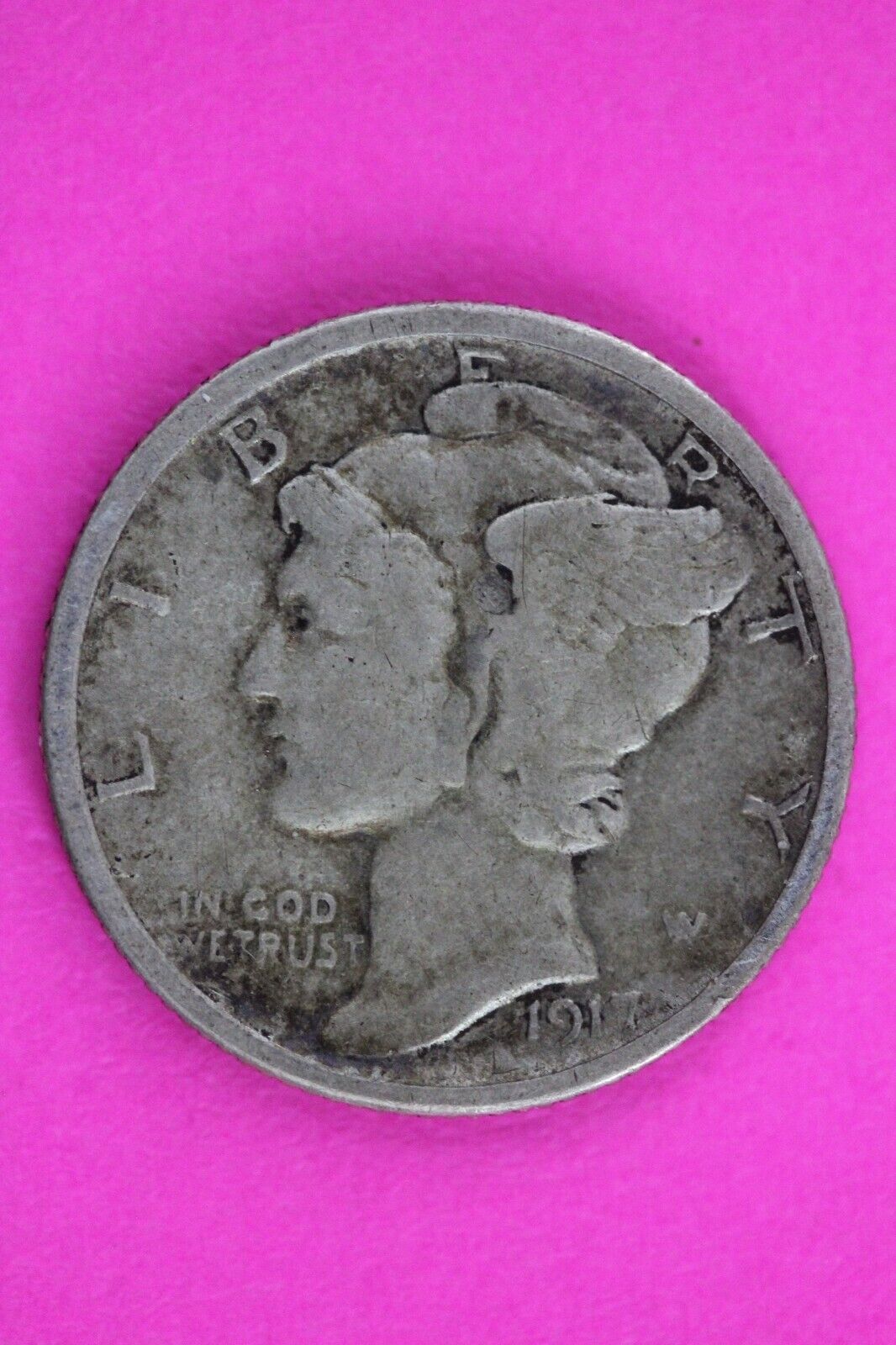 1917 S Mercury Winged Liberty Dime Semi Key Date Exact Same Coin In Pics 91