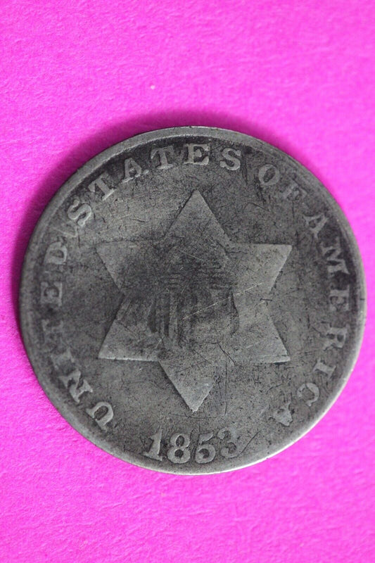 1853 Trime 3 Three Cent Silver Dime Exact Coin Shown In Pics Key Date 56