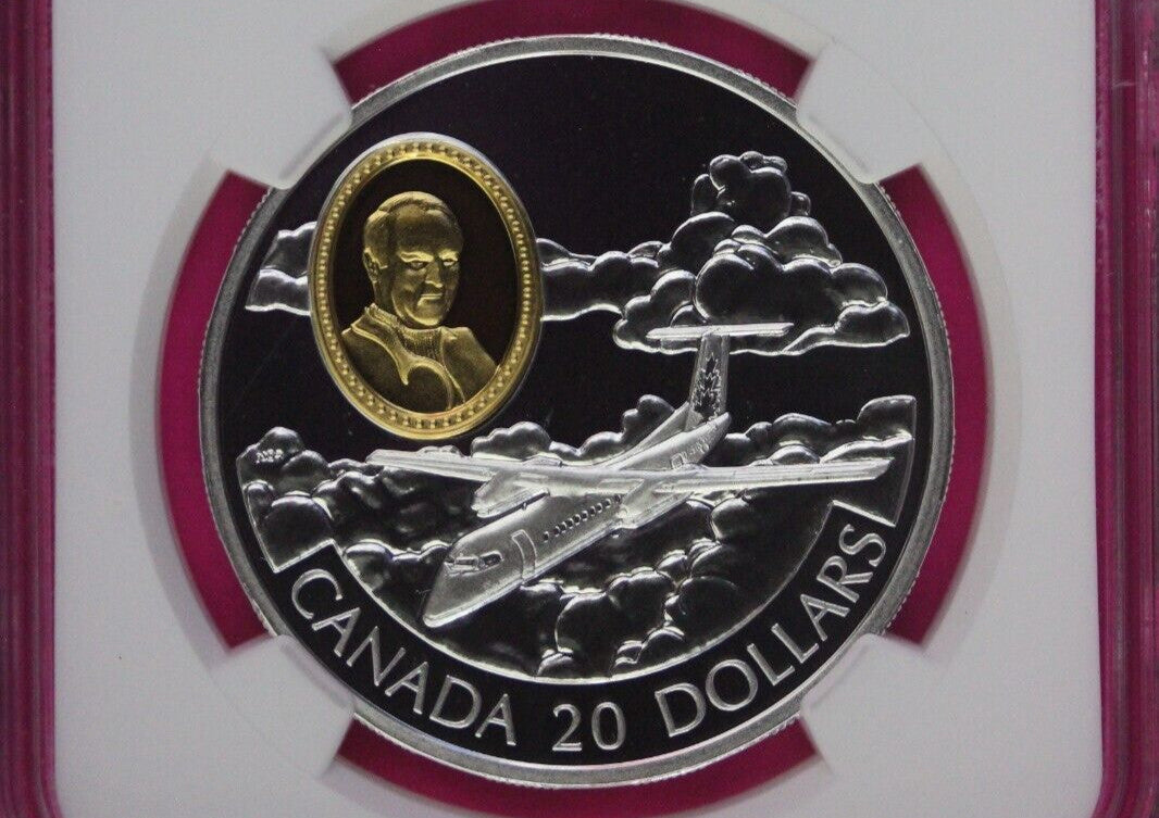 Top Pop 1999 PF 69 Ultra Cameo Canada Aviation Series Dash 8 Kilt $20 NGC 1058