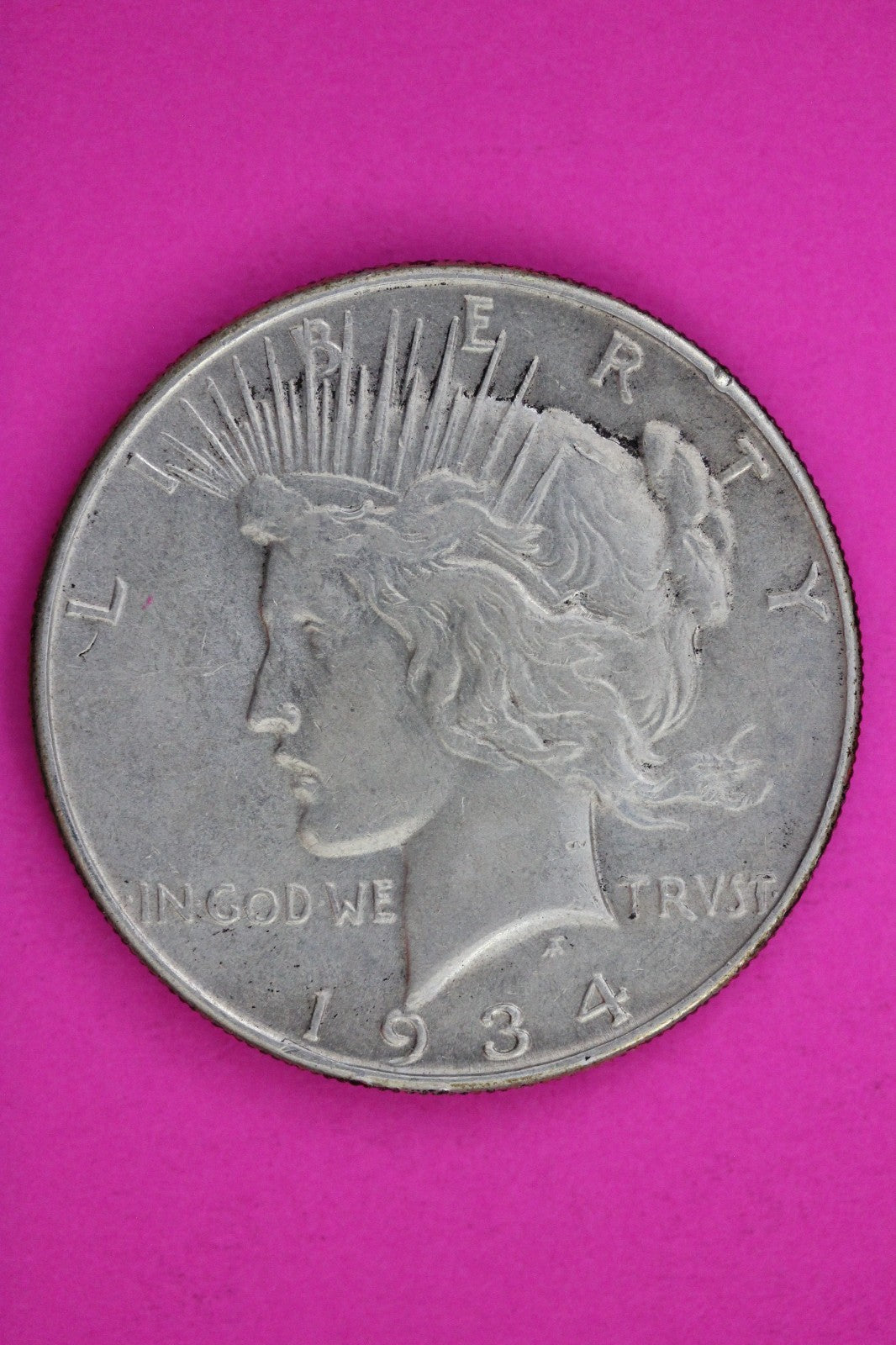 1934 P Peace Lady Liberty Semi Key Date Silver Dollar Guaranteed Authentic 1780