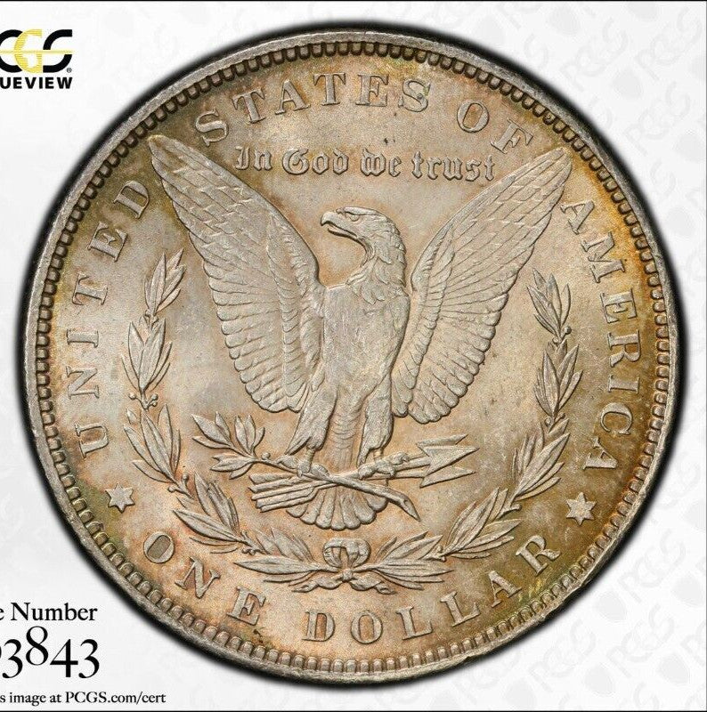 Toned 1888 P MS 63 Morgan Liberty Silver Dollar PCGS Certified Slab 32