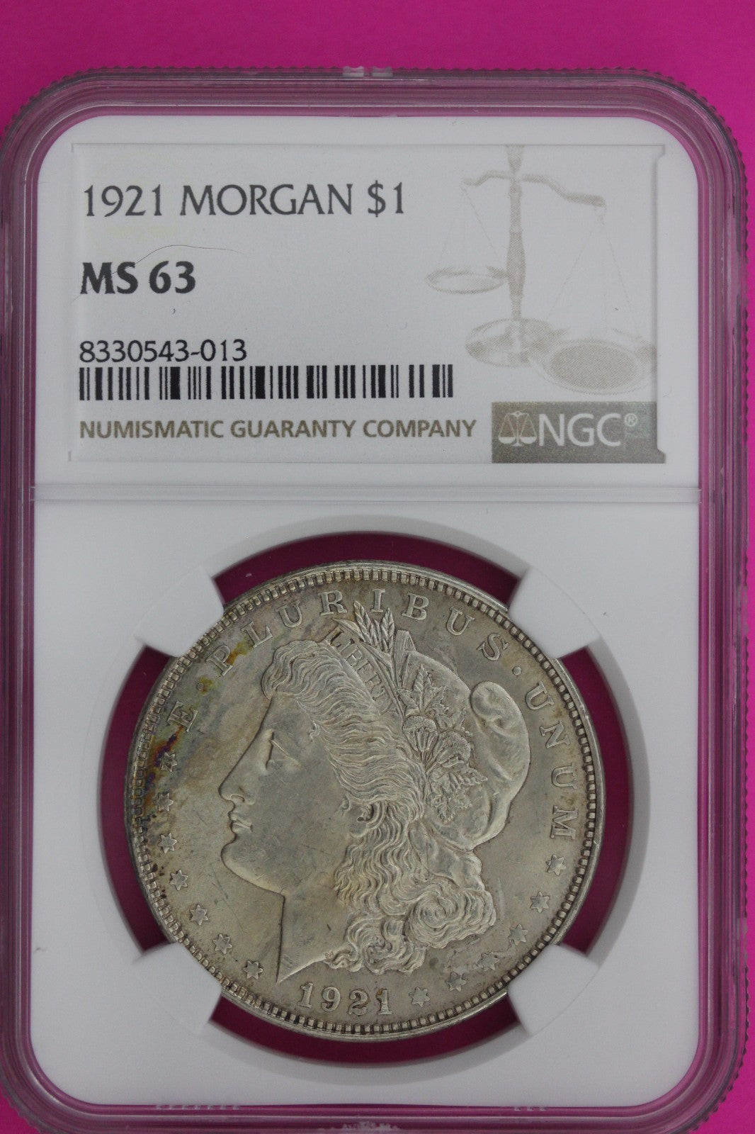 1921 P MS 63 Liberty Morgan Silver Dollar NGC Certified Graded Authentic 1120
