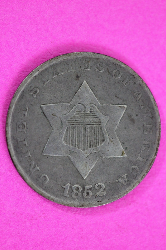 1852 Trime 3 Three Cent Silver Dime Exact Coin Shown In Pics Semi Key Date 96