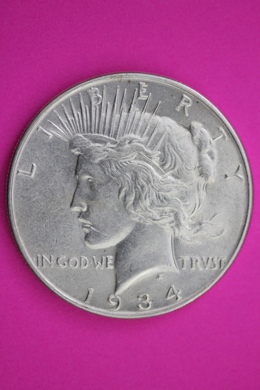 1934 P Peace Silver Dollar LIberty Coin Guaranteed Genuine American Seller 2023