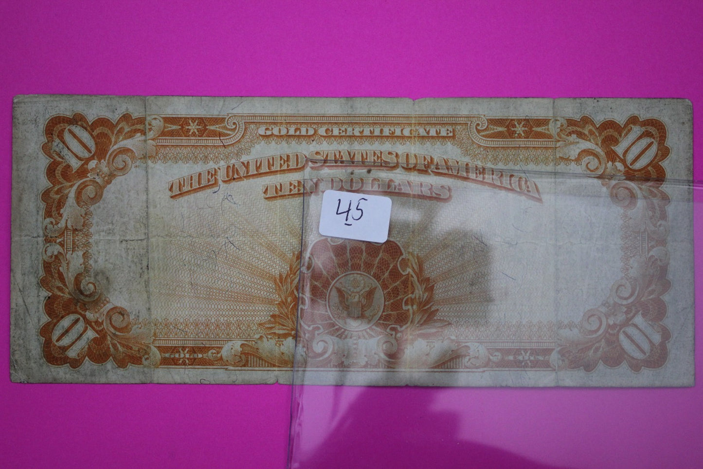 1922 $10 Ten Dollars Gold Certificate FR 1173 Guaranteed Authentic & Genuine 45
