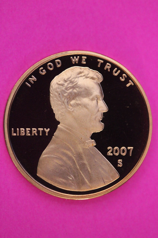 Gem Proof 2007 S Ultra Deep Cameo Lincoln Memorial Cent Same Coin In Pics TOM02