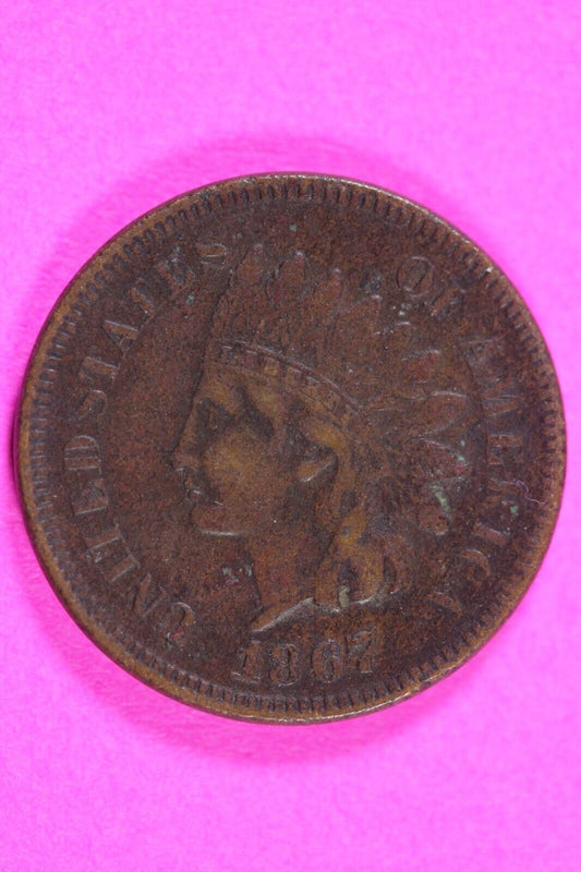 1867 Indian Head Cent Penny Scarce Early Type You Get Exact Coin Pictured 306