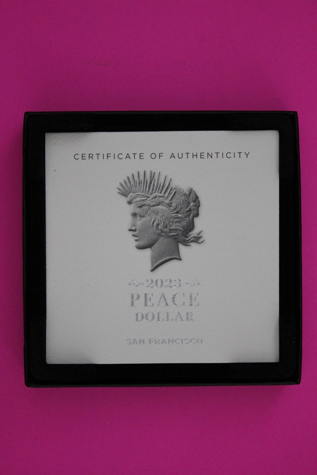 Gem Deep Cameo Proof 2023 S Peace Silver Dollar 999 Fine Mint Box & COA 6022