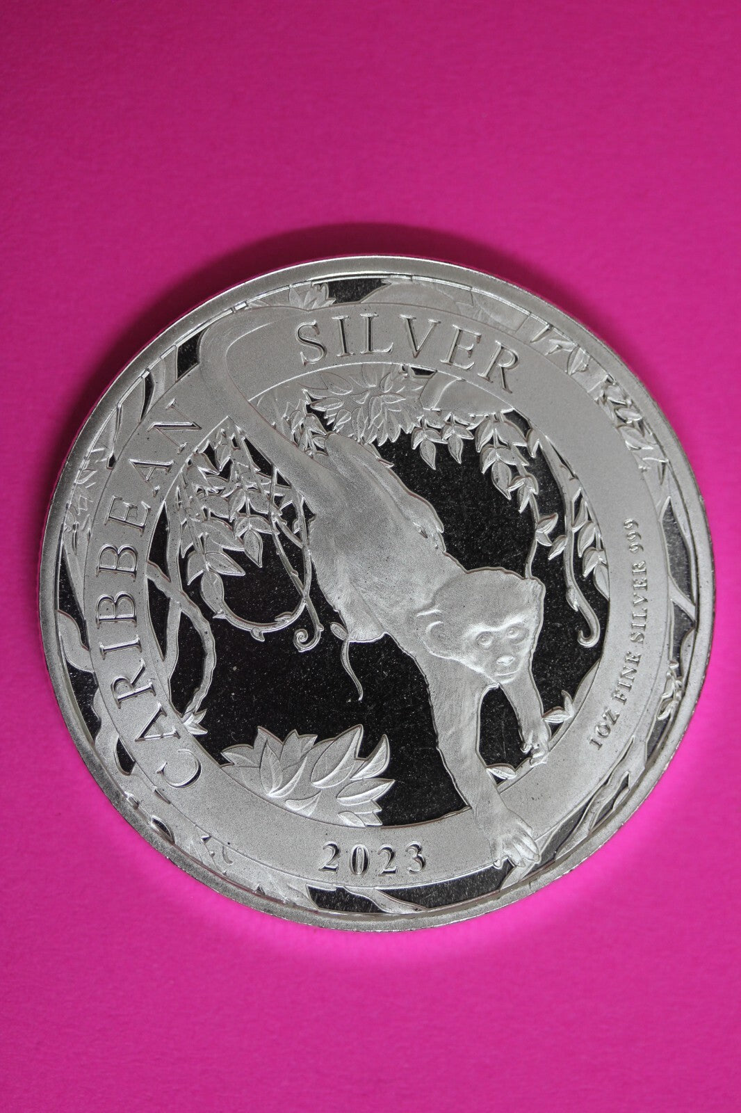 Gem BU 2023 Barbados Monkey 1 OZ Silver Coin .999 Fine $1.00 Same Coin In Pic 01