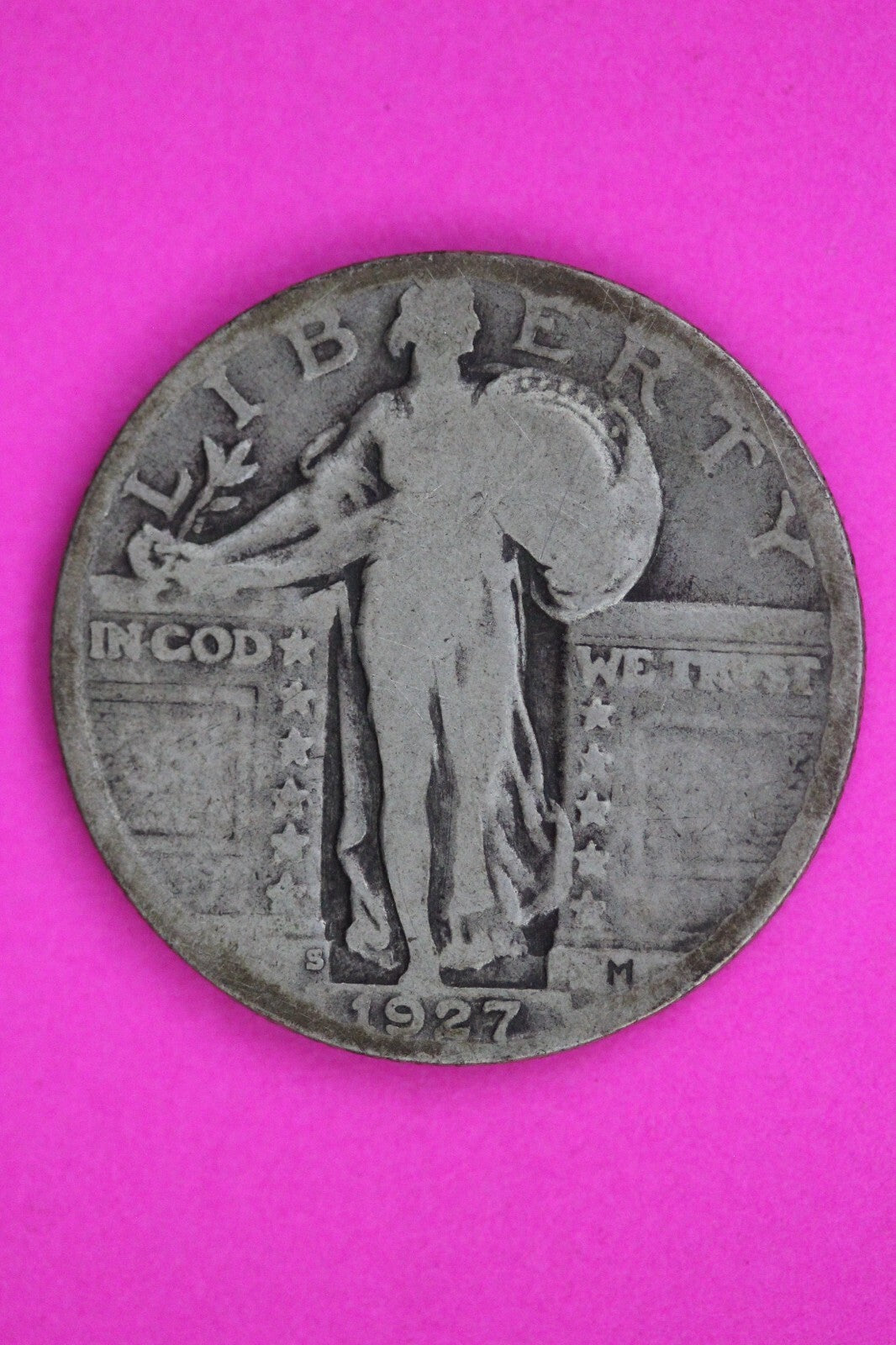 1927 S Standing Liberty Silver Quarter Guaranteed Authentic & Genuine Coin 1442