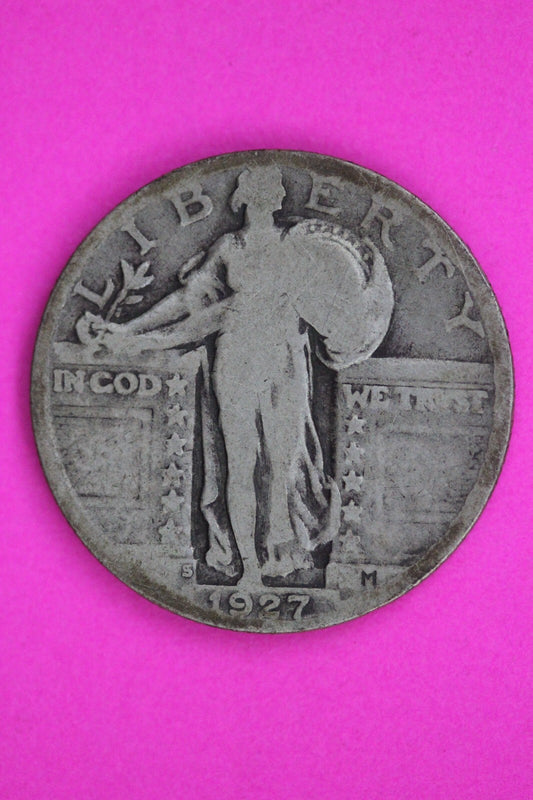 1927 S Standing Liberty Silver Quarter Guaranteed Authentic & Genuine Coin 1442