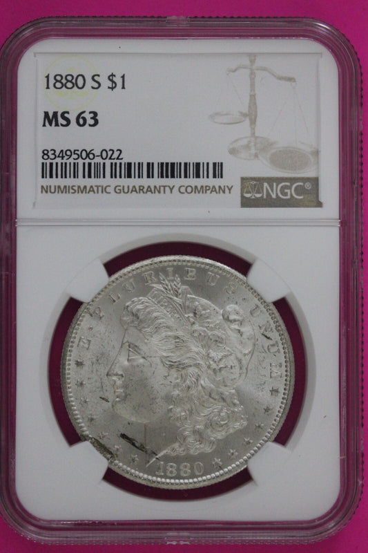 1880 S MS 63 Liberty Morgan Silver Dollar NGC Certified Graded Authentic 758