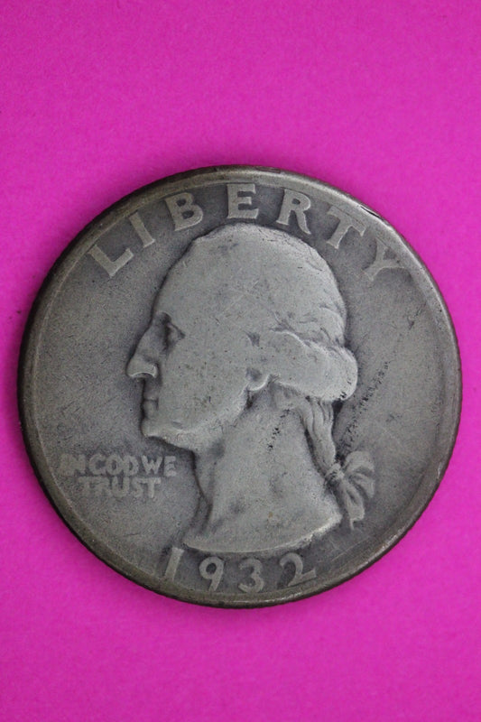 1932 D George Washington Silver Quarter Guaranteed Authentic Genuine Coin 1594
