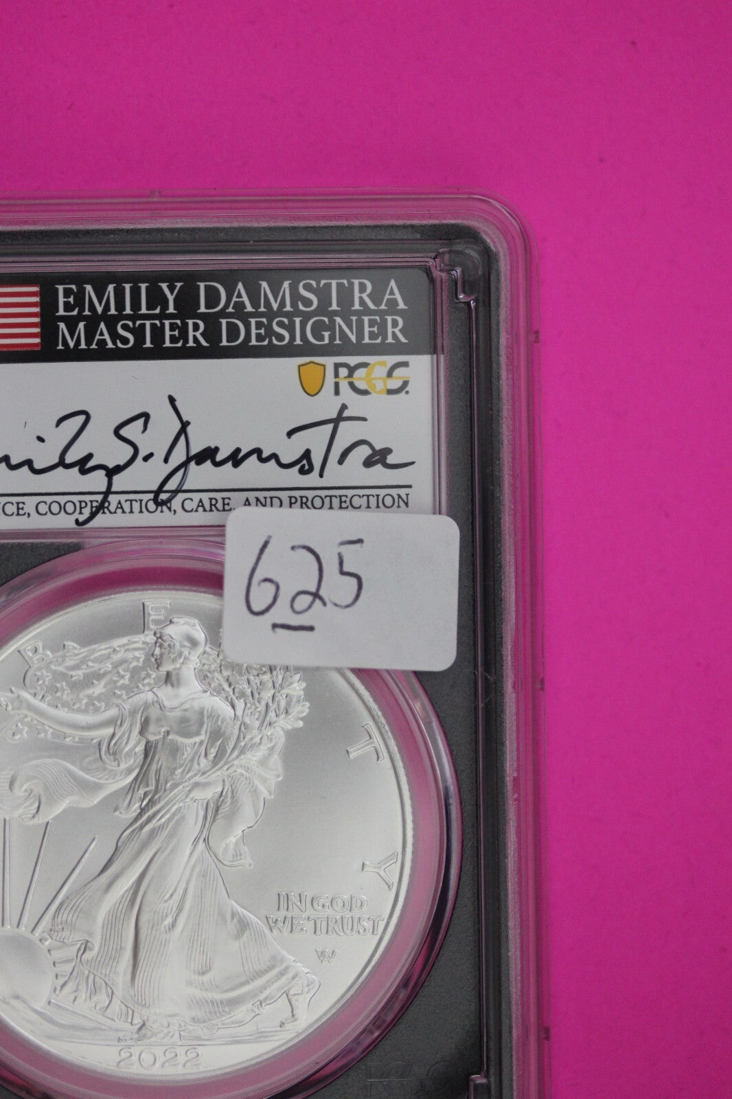 2022 MS 70 Silver Eagle Coin Emily Damastra PCGS Certified Graded Authentic 625