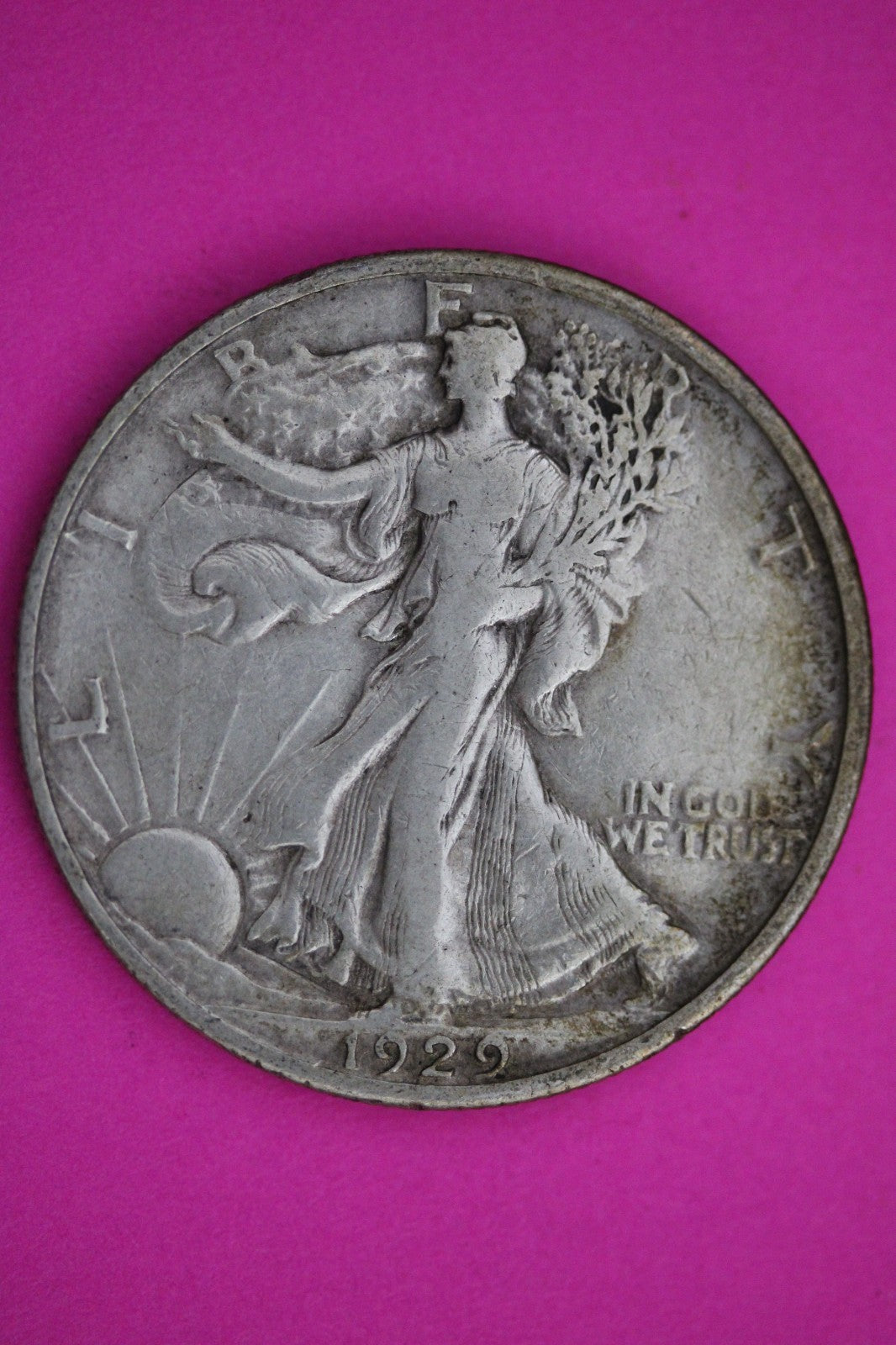 1929 S Walking Liberty Walker Half Dollar Coin Guaranteed Authentic Genuine 2425